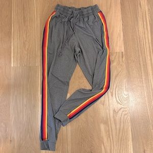 Retro striped joggers
